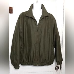 Catalina men's XL olive drab green zip front windbreaker jacket softshell fall